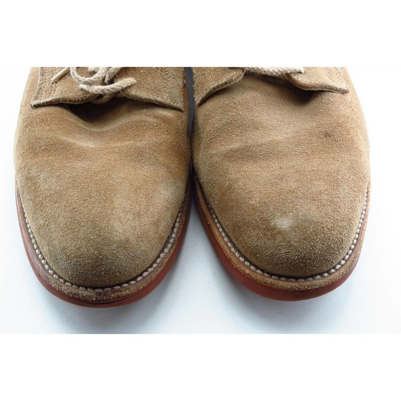 Lands\' End‎ Shoes Sz 8.5 M Almond Toe Brown Derby Oxfords Leather Men